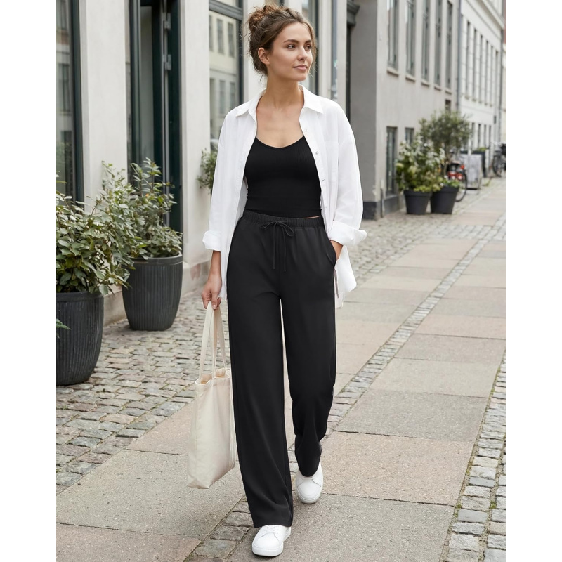 Chillwhisp Drawstring Wide Leg Pants Women