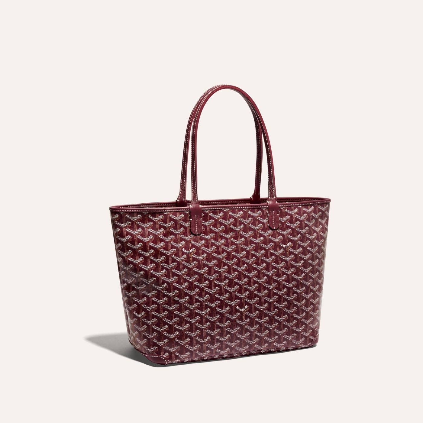 Goyardine Artois Tote PM Bordeaux Canvas & Chevroches Calfskin Palladium Hardware