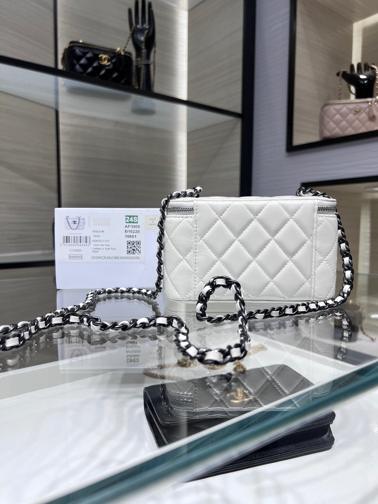 Perfect Fit Clutch with Chain  Vanity Case - Mocuir