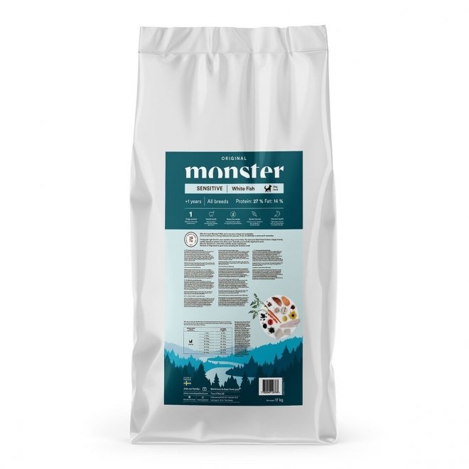 Monster Dog Sensitive All Breed Hvit Fisk