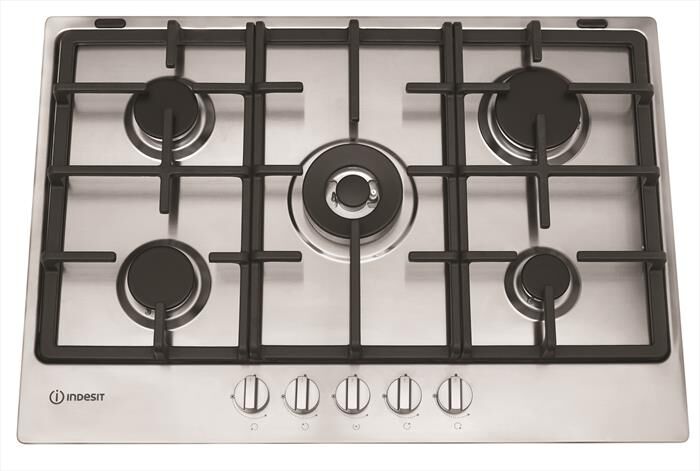 INDESIT - Piano cottura a gas THP 751 W/IX/I IT 5 fuochi-Inox