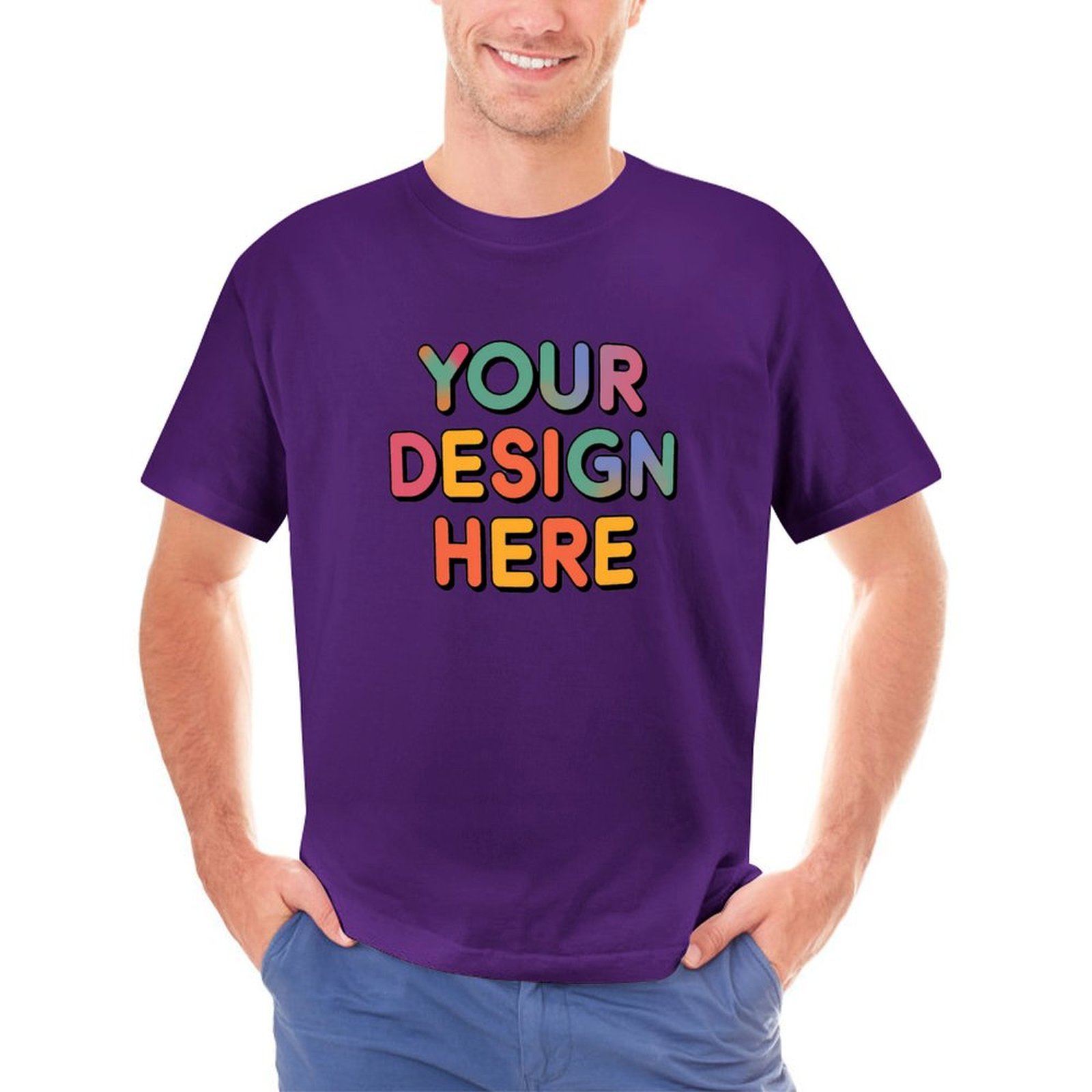 Personalized Custom Men’s Direct Printing Front Print T-Shirt Pure Cotton