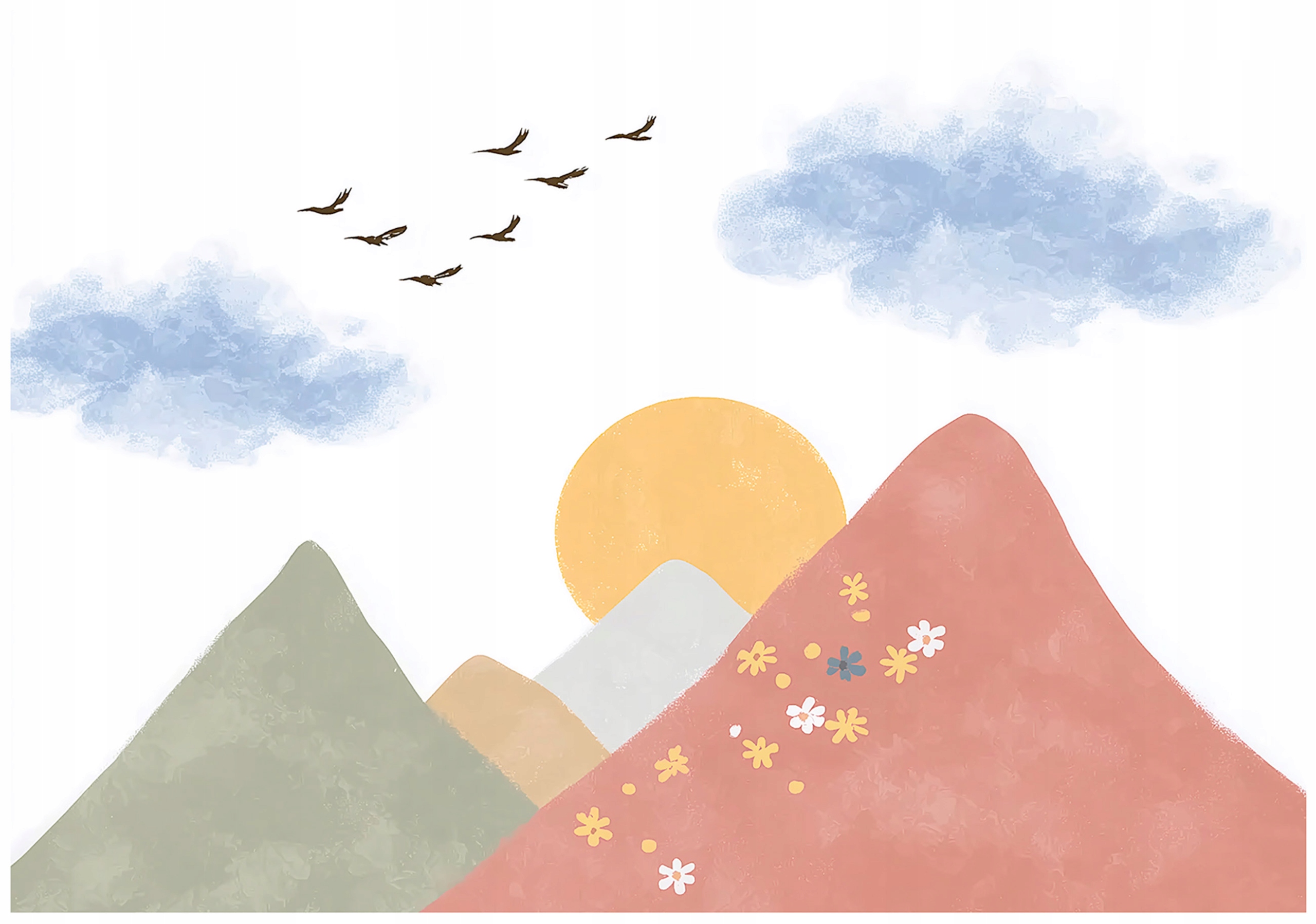 Wall mural for children, girls, boys, mountains, children's wallpaper,
