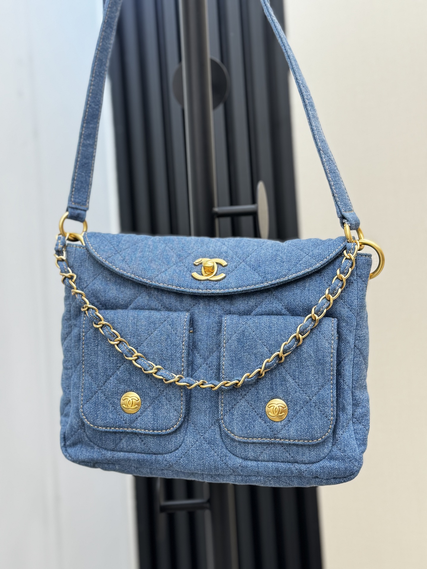 Denim Messenger Bag - Mocuir