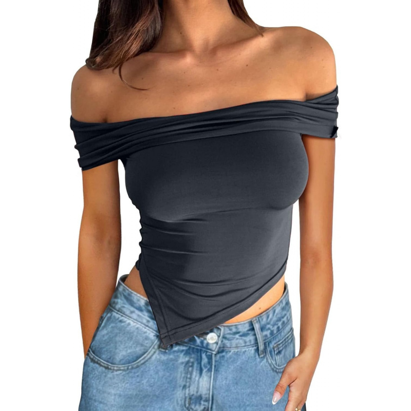 Asymmetrical Y2k Summer Cute Off Shoulder Tops