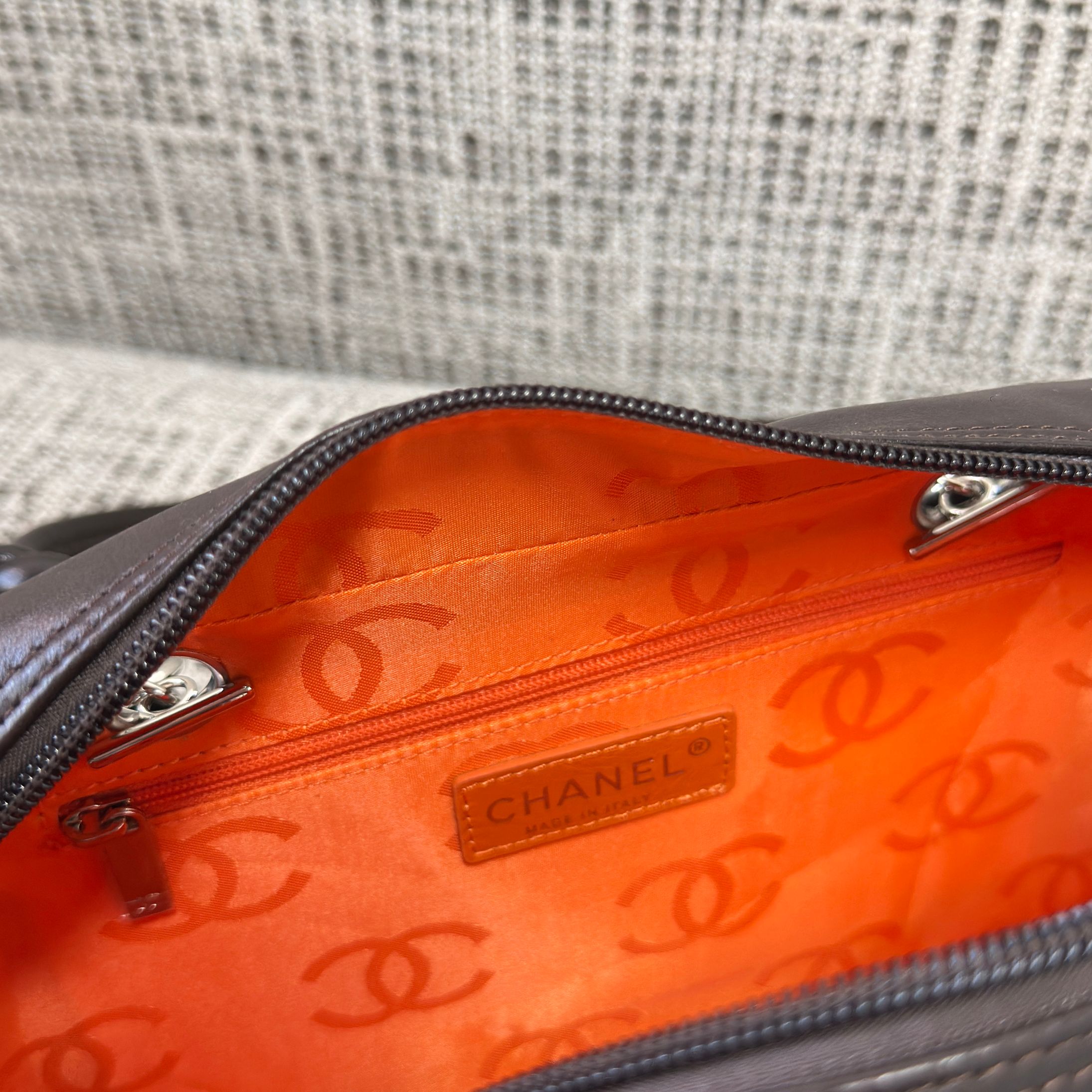 Cambon Quilted Lambskin Boston Bag  Bowling Bag - Mocuir