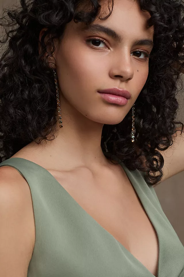 Elegant V-Neck Side-Slit Satin Gown MOSS