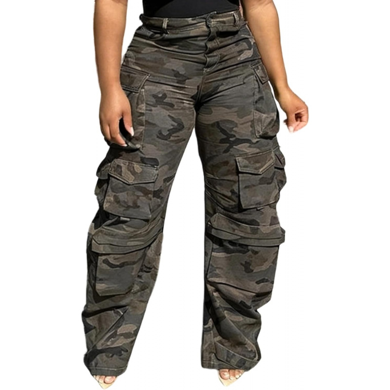 Women's Cargo Baggy Straight Jeans Streetwear