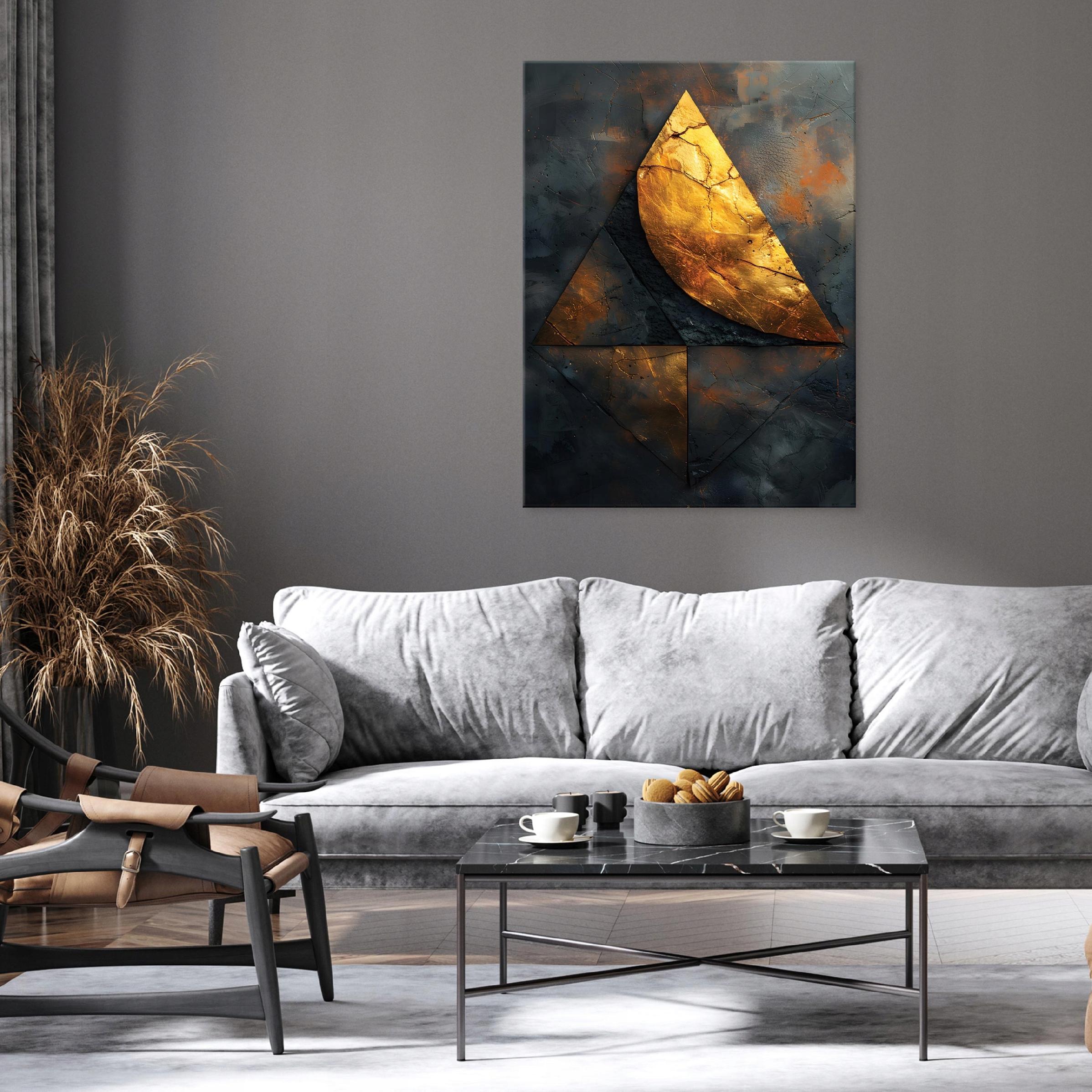 Abstract industrial loft gold black painting for bedroom or living room 40x30