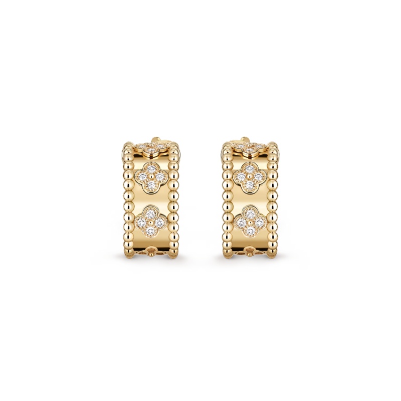 Perlée clovers hoop earrings