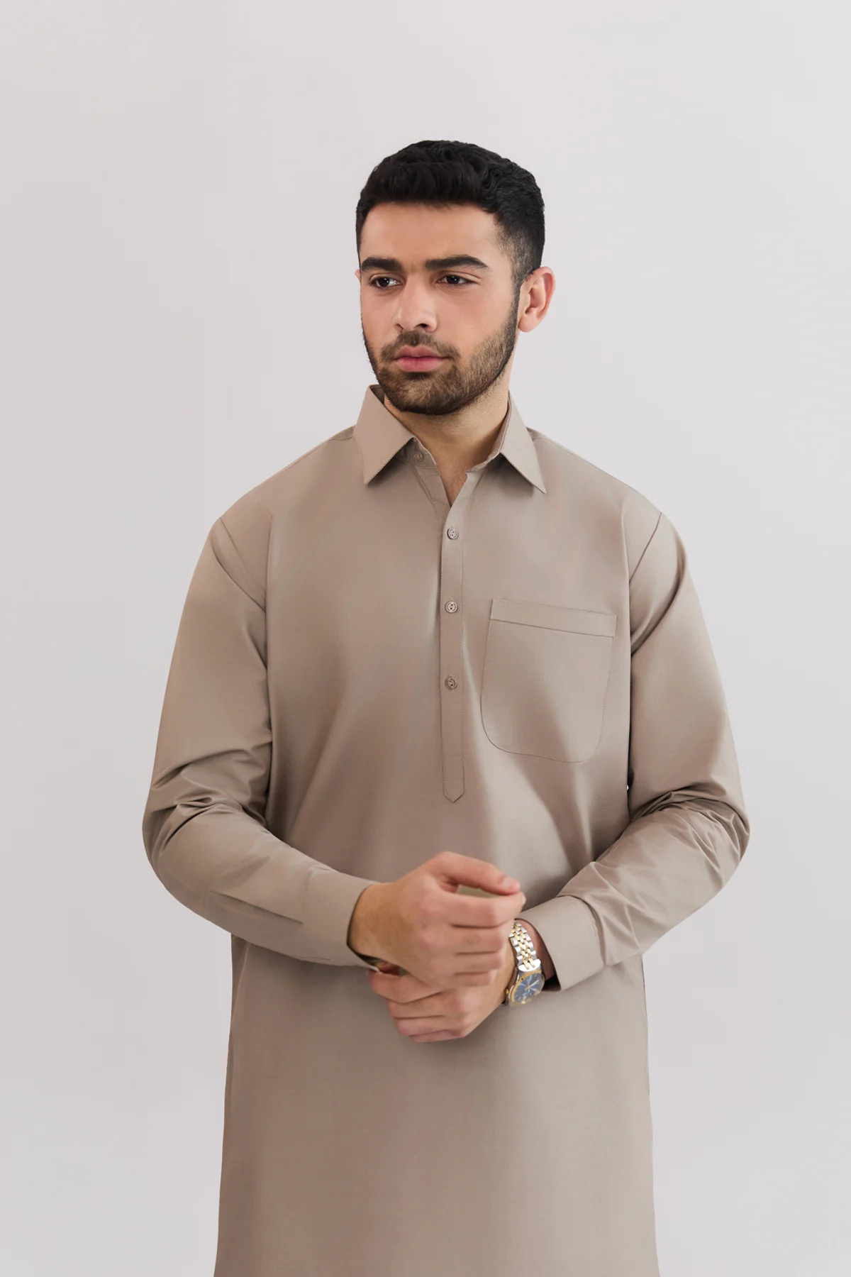Peshawari Suit In Pima Cotton - SMS811225
