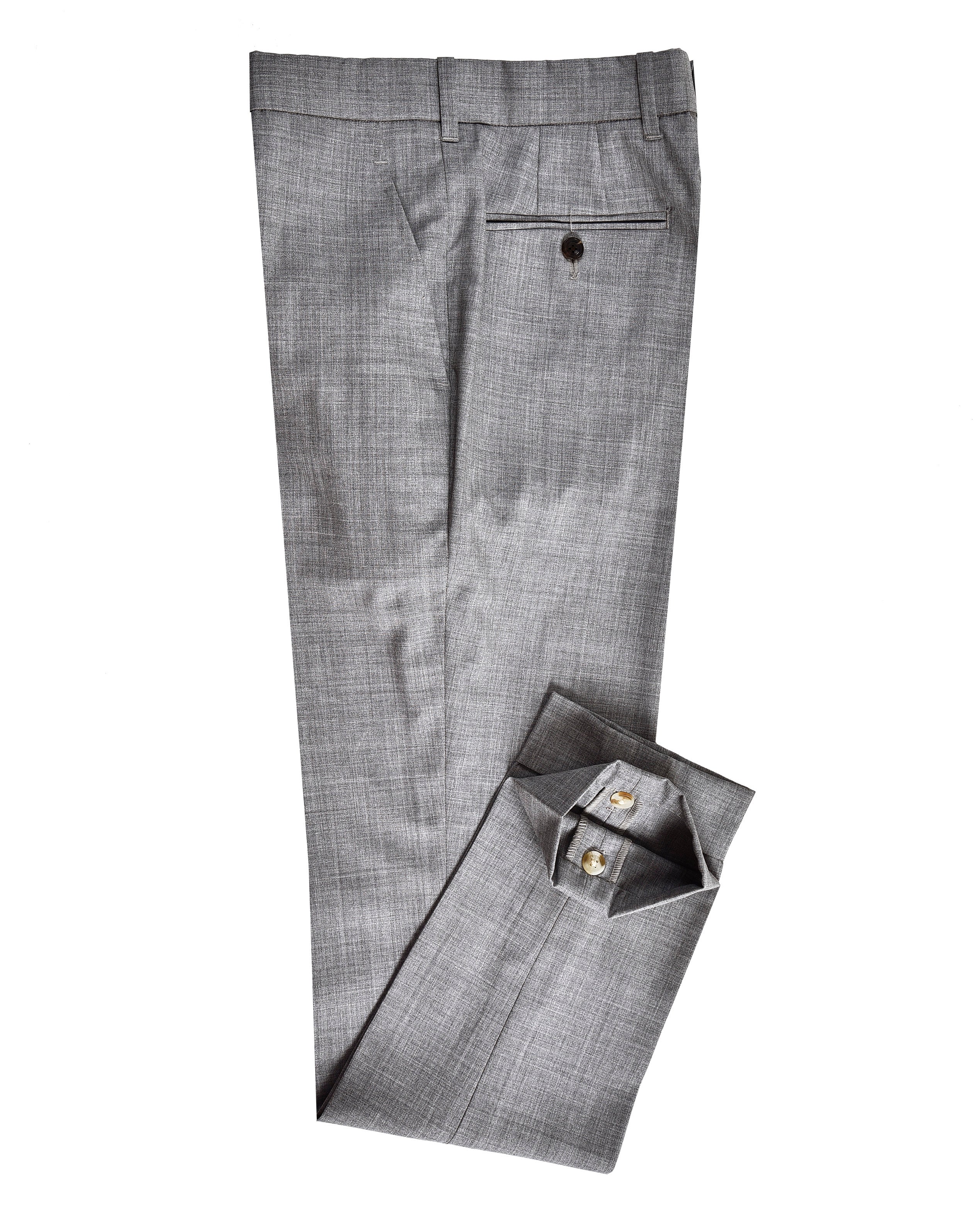 120s 2 Ply Summer Grey Wool Flannel Dress Pant