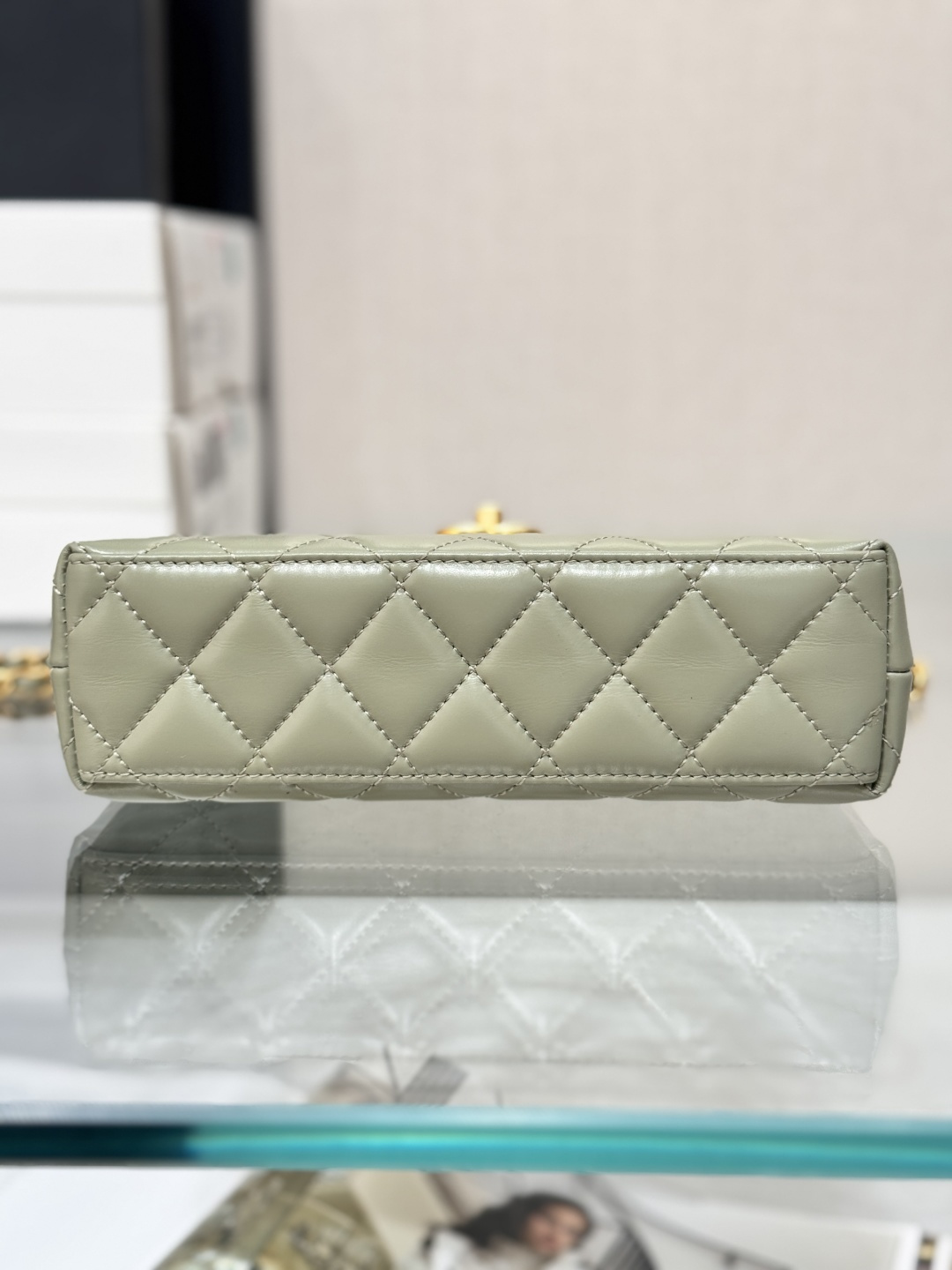 Mini Kelly Bag with Handle（Sage Green） - Mocuir