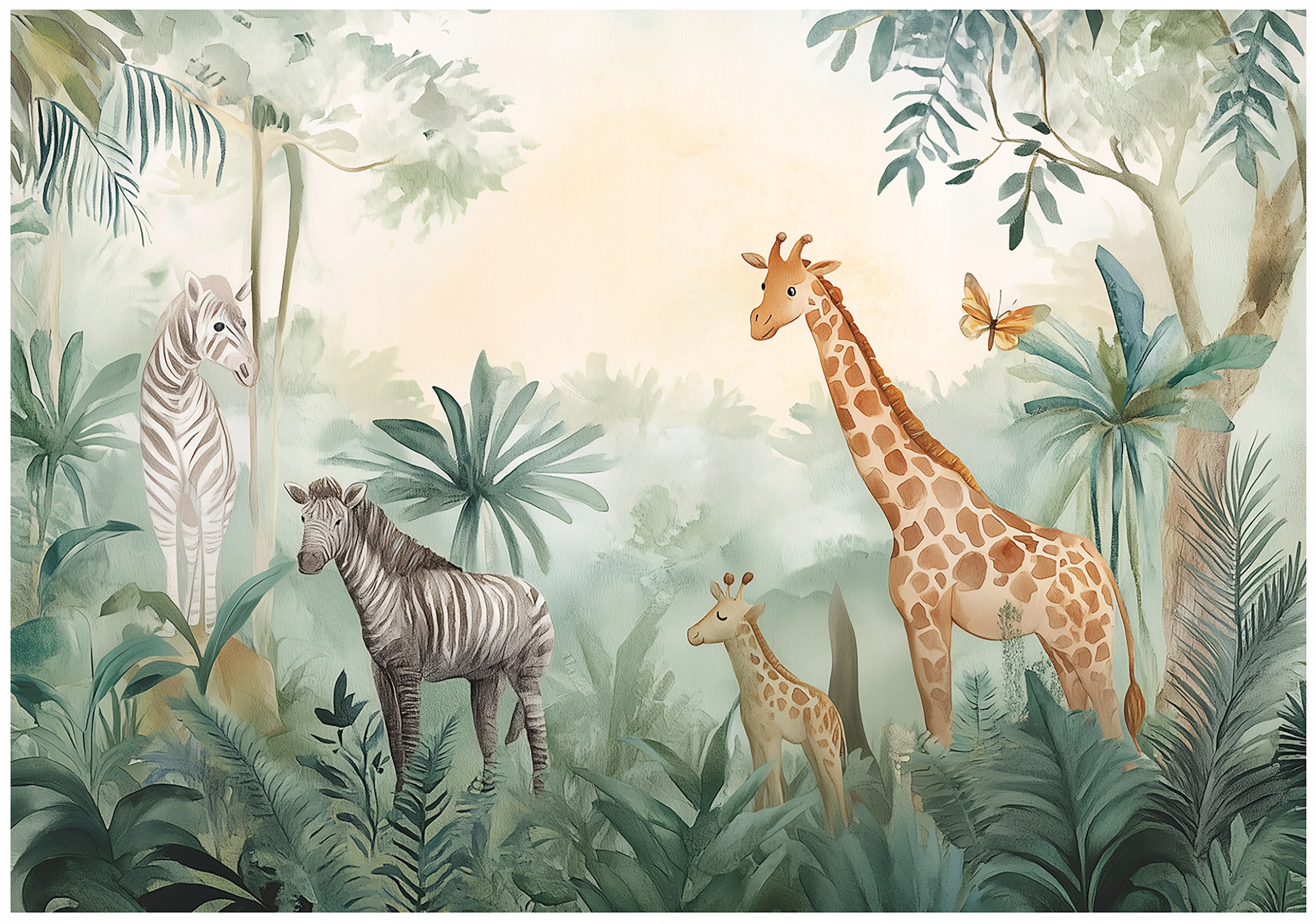 Photo wallpaper for children, animals, forest, wallpaper for a child's room,