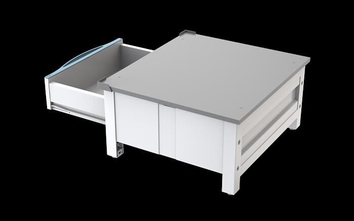 MELICONI - BASE SPACE EXTRA-Struttura bianca, ripiano grig