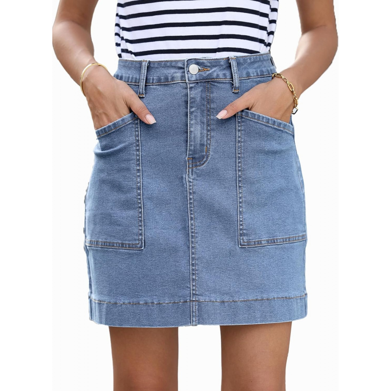 Women's High Waisted Jean Skirt