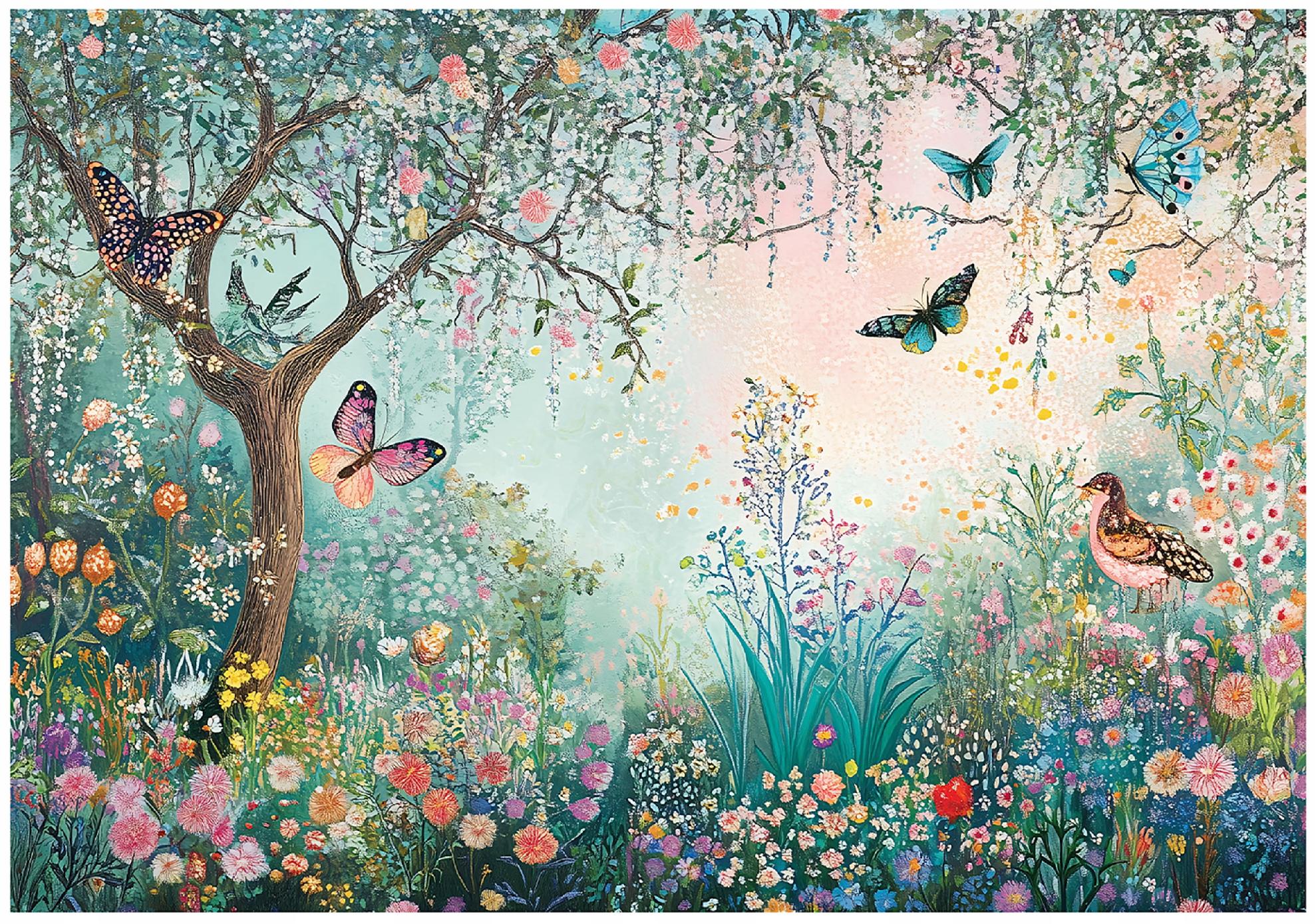 Children's wall mural enchanted garden flowers non-woven wallpaper