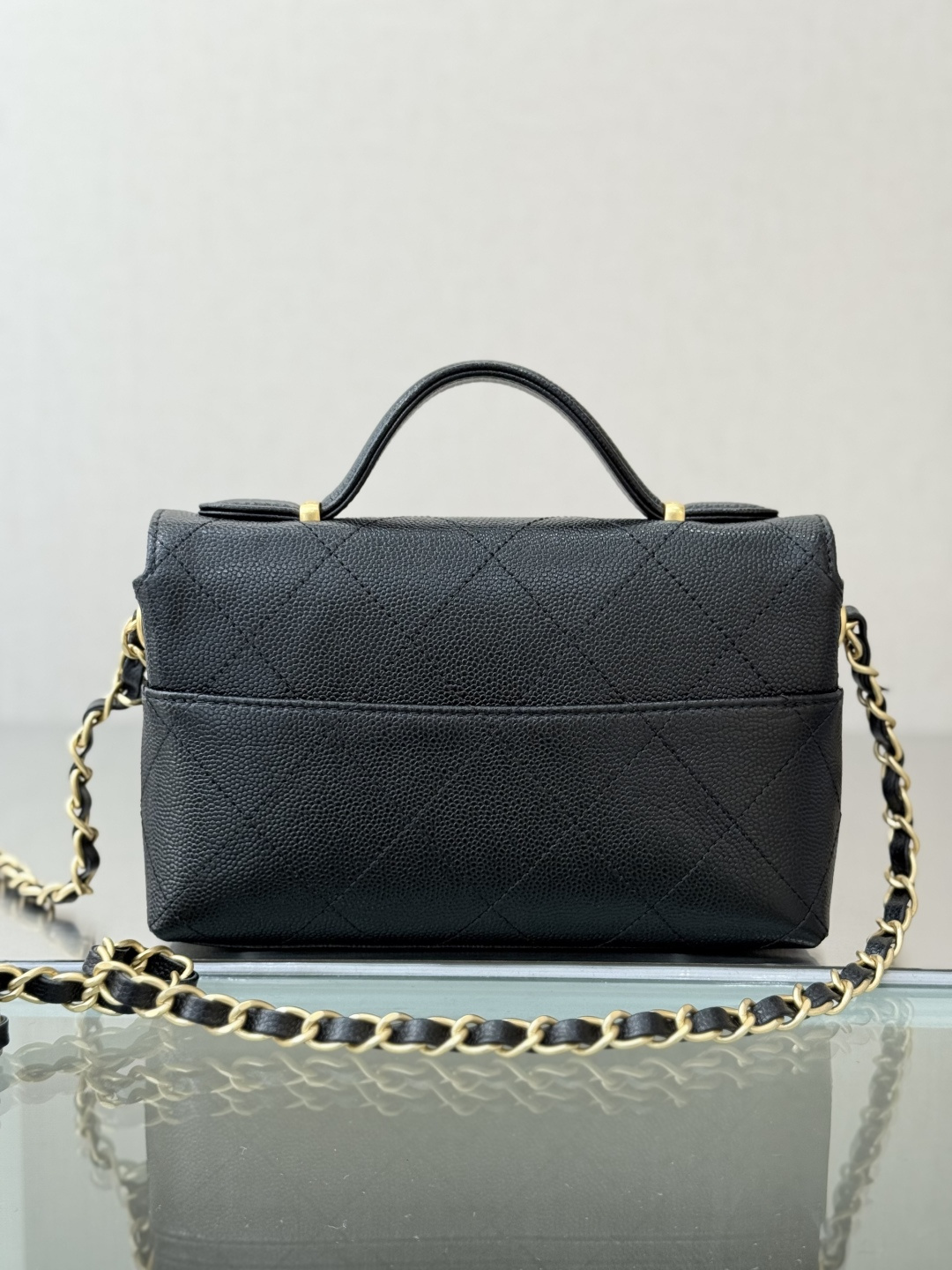 Small Rectangular Flap Bag with Top Handle - Mocuir