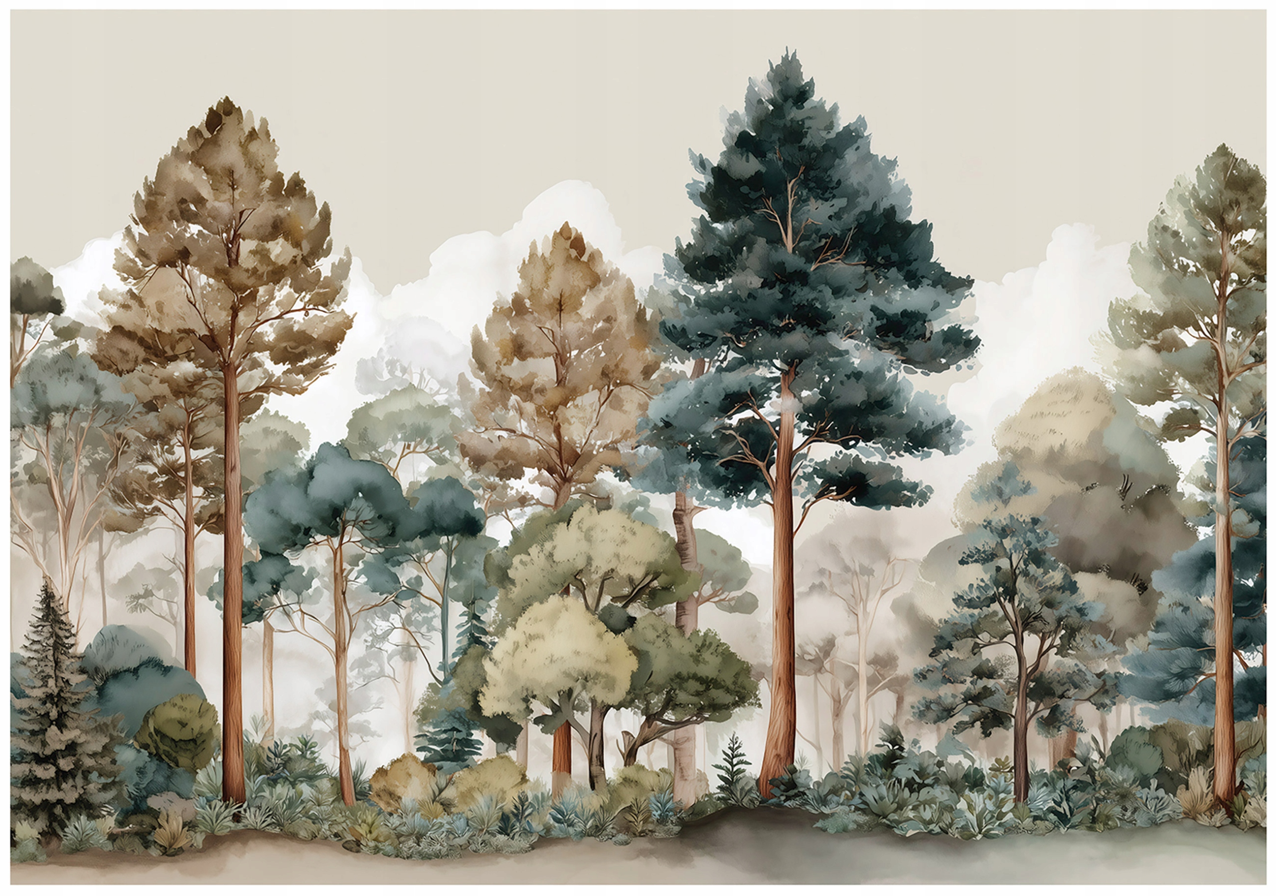 Wall mural for children forest trees girl children's wallpaper