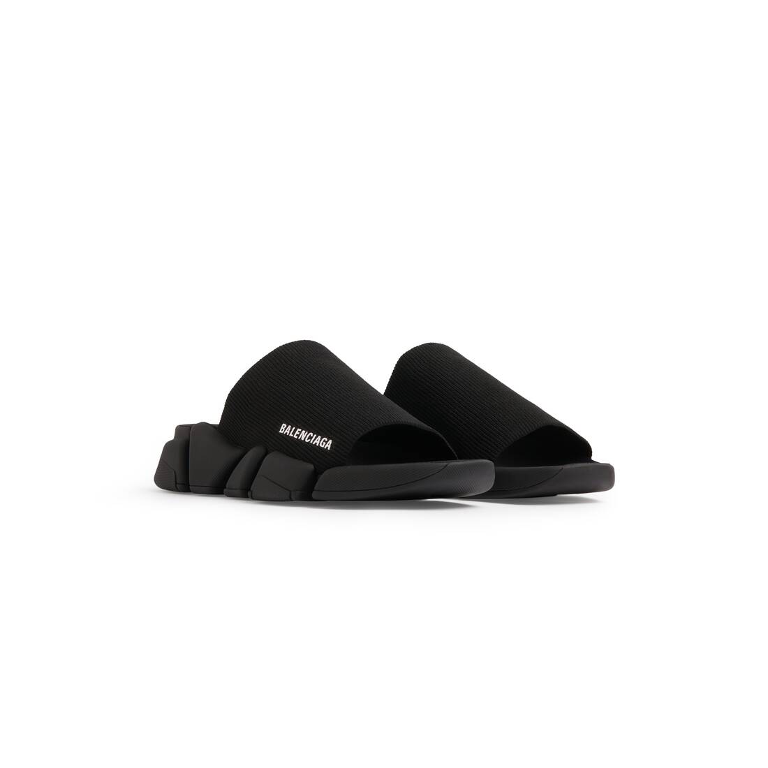 Mens Speed 2.0 Recycled Knit Slide Sandal in Black