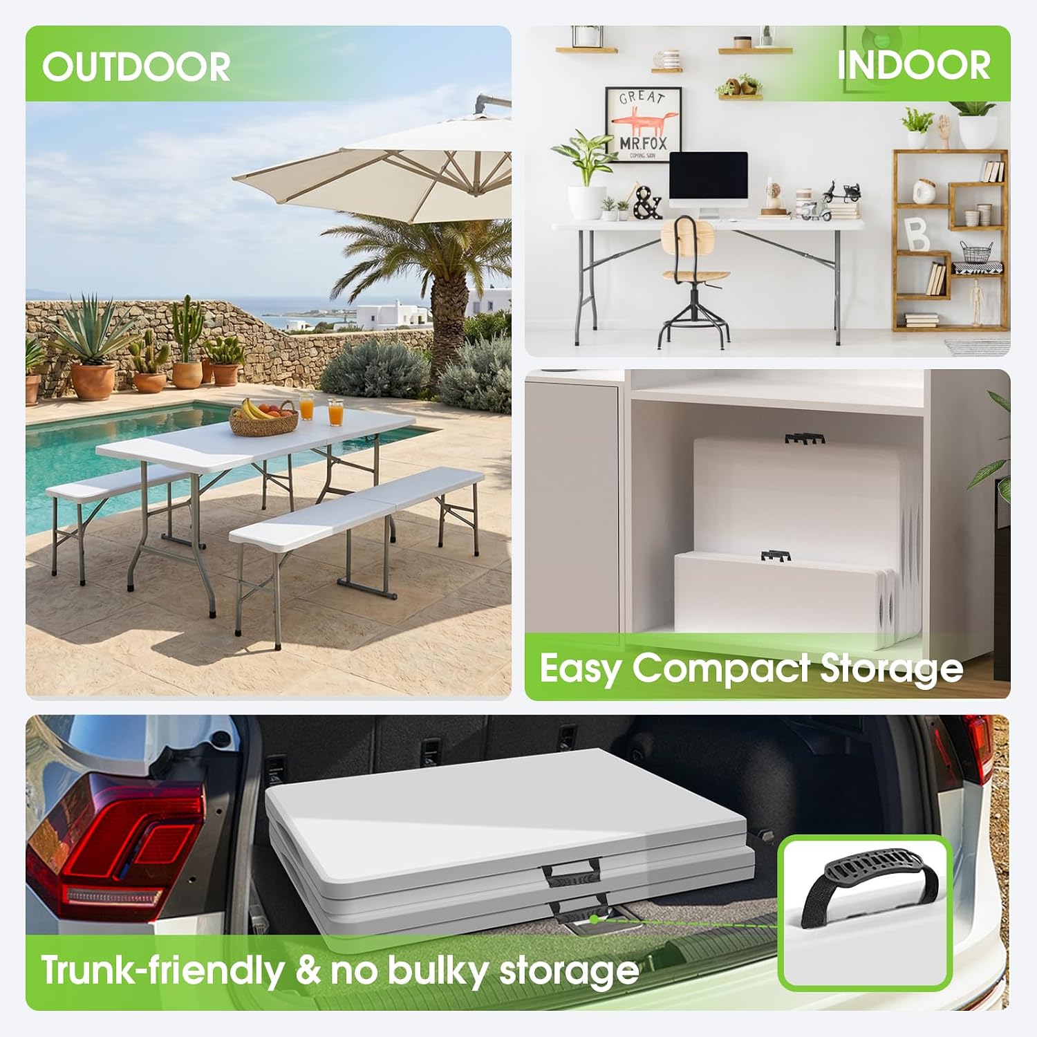 Folding Table Picnic Table Set