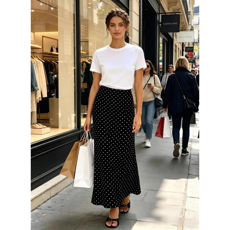 Women's Long Mesh Skirts Elastic