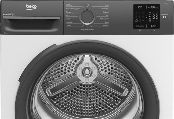 BEKO - Asciugatrice BMTEU93EA 9 Kg Classe D-Grigio, Bianco