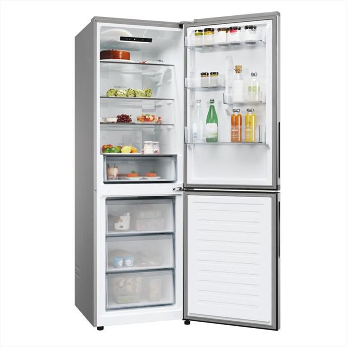 CANDY - Frigorifero combinato CNCQ2T618EX Classe E 355 lt-Stainless steel