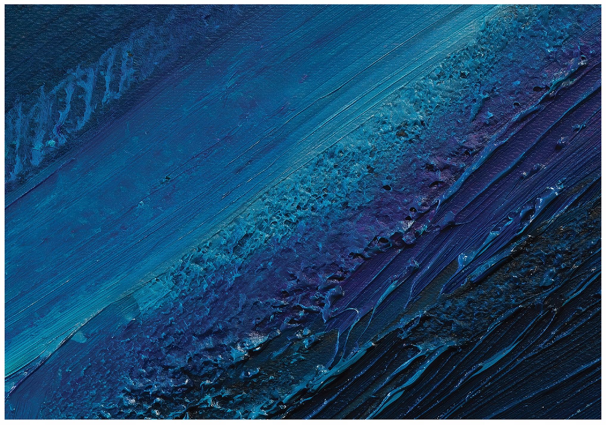 Abstract blue wall mural for the bedroom or living room, non-woven wallpaper,