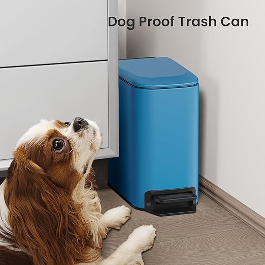 SMARTTOSS Small Bathroom Trash Can with Lid Soft Close