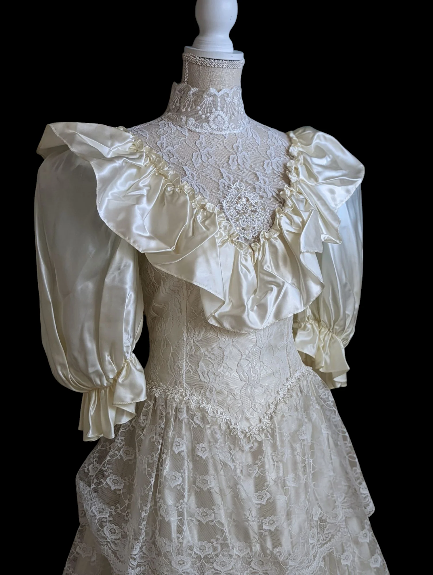 1980s Southern Belle Victorian Inspired Wedding Dress