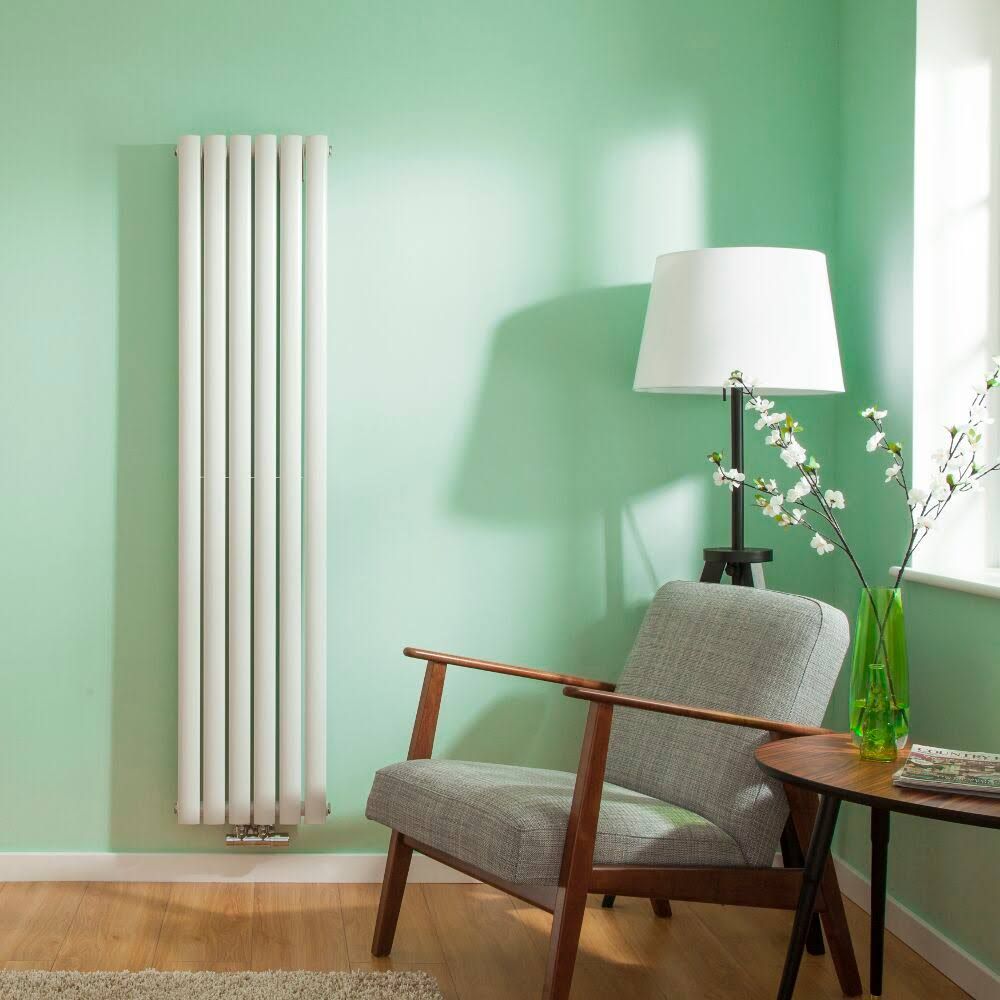 HudsonReed Radiatore Verticale Doppio Antracite di Design con Attacchi Centrali