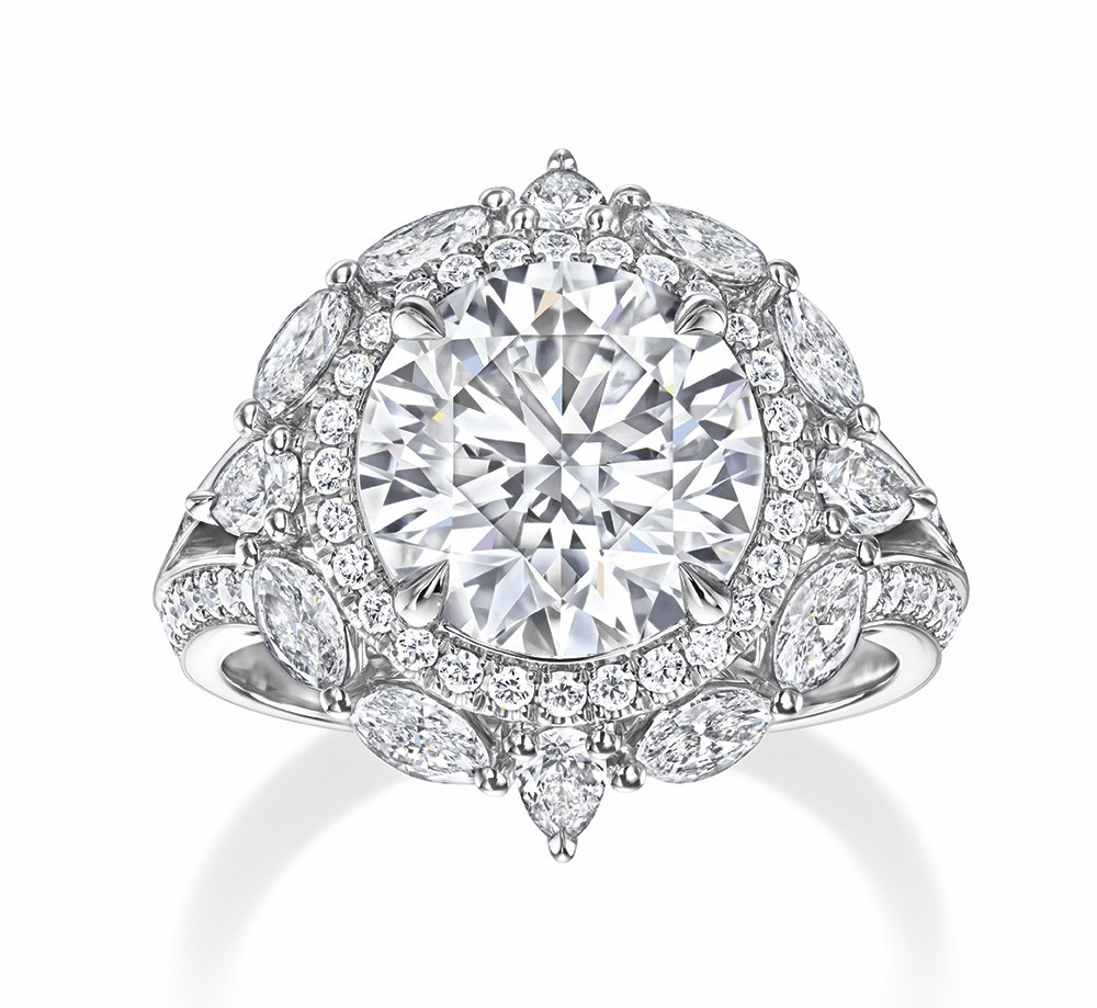3.20CT Round Brilliant Diamond Halo Ring