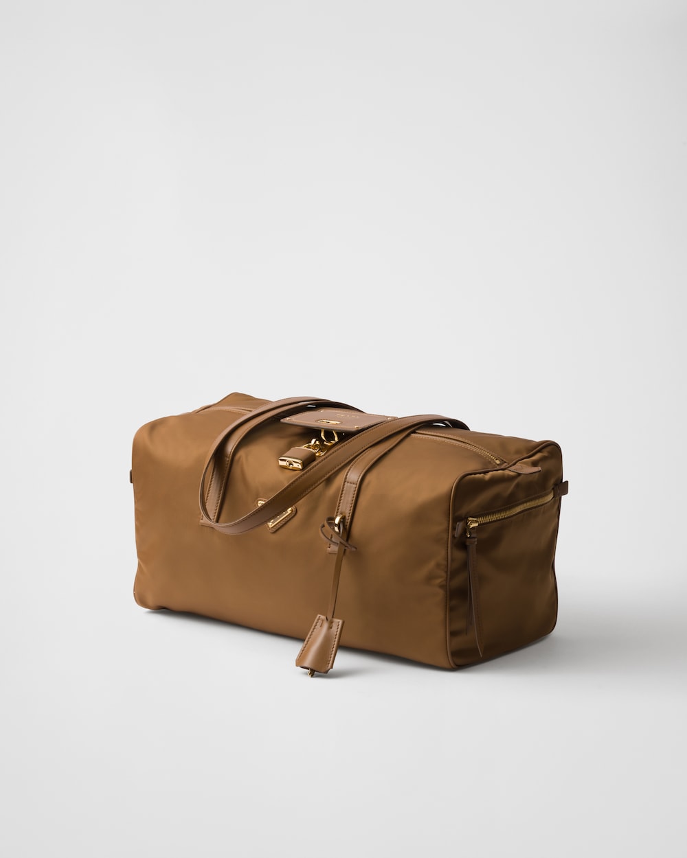 Large Re-Nylon Top-Handle Bag With Padlock