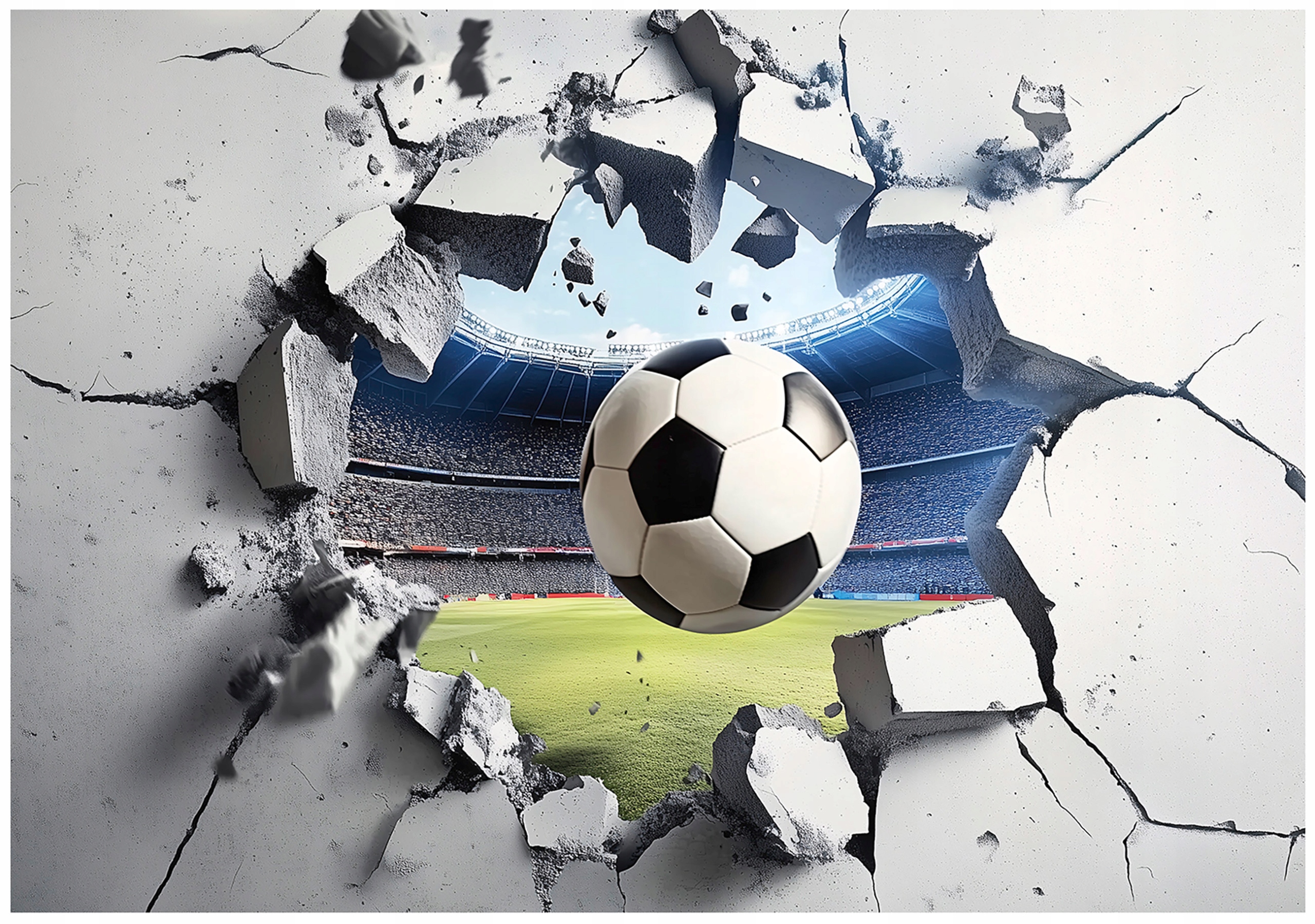 Wall mural for teenagers, children, soccer, 3D, sports, non-woven wallpaper,