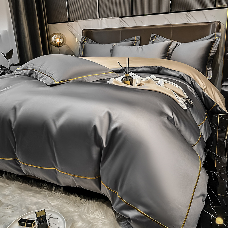 Four-piece cotton long-staple cotton spring and autumn cotton bedspread bedding high-grade bedspread