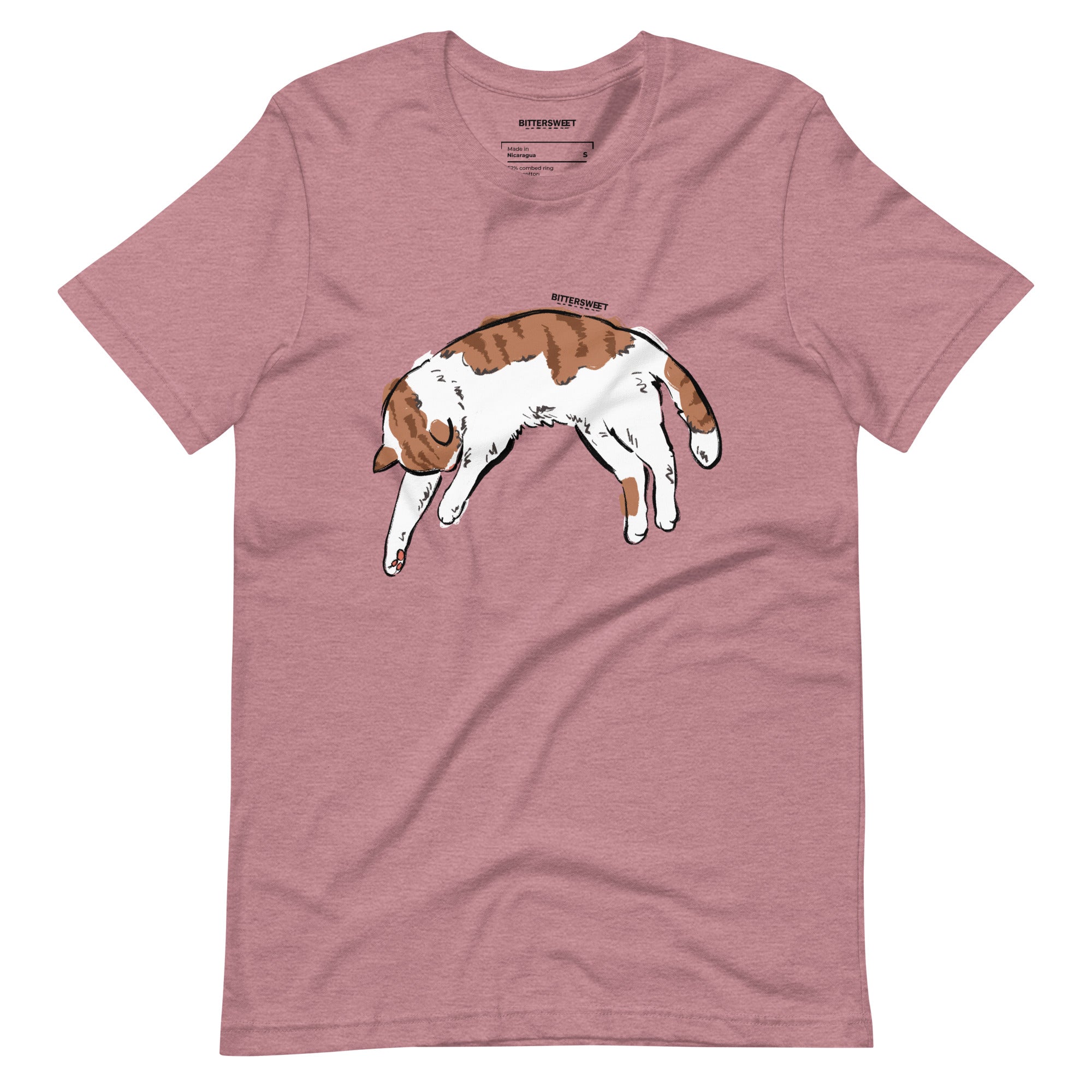 Sleepy day cat graphic T-shirt
