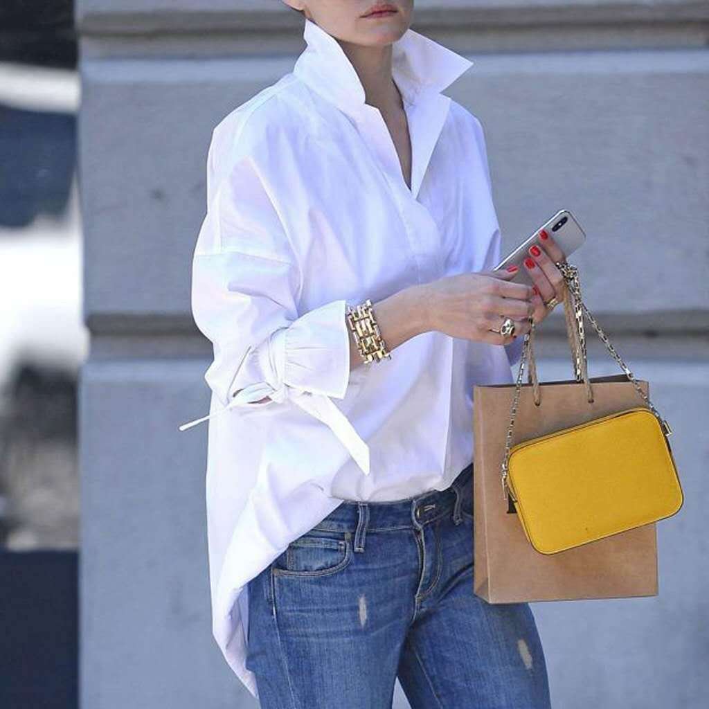 Women's Street Fashion Solid Color Plus Size Loose Shirt