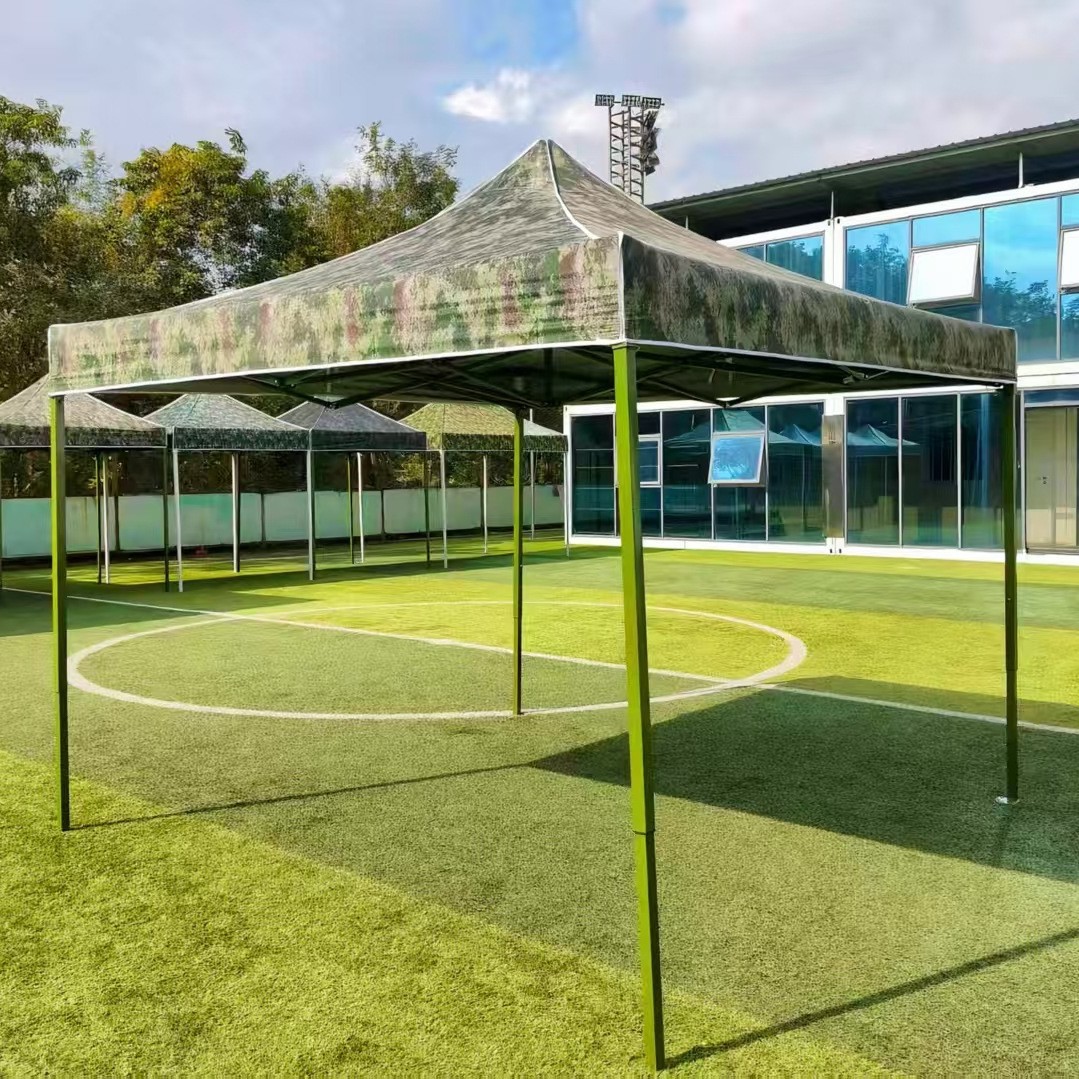 Camouflage folding portable telescopic tent advertising exhibition canopy sunshade and rainproof.