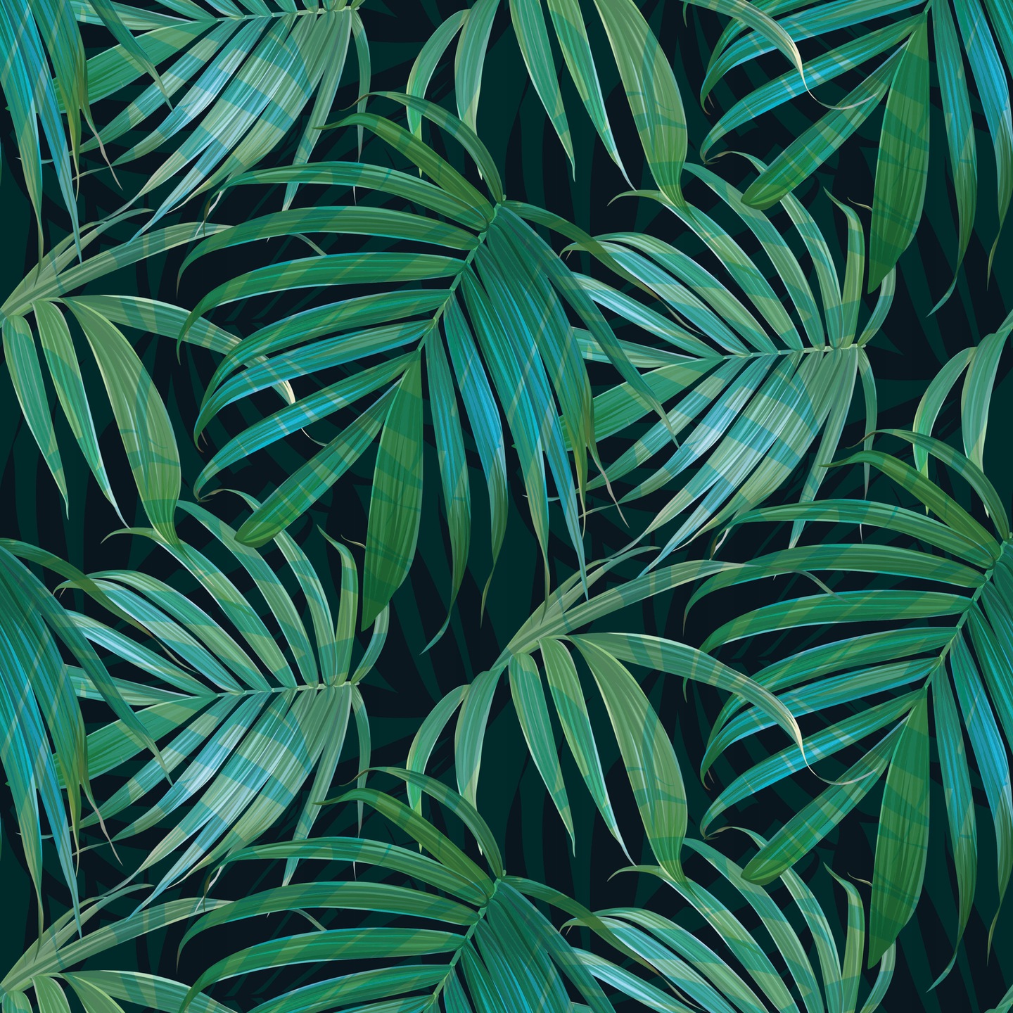 Green Leaves 3D Tropical Wallpaper
