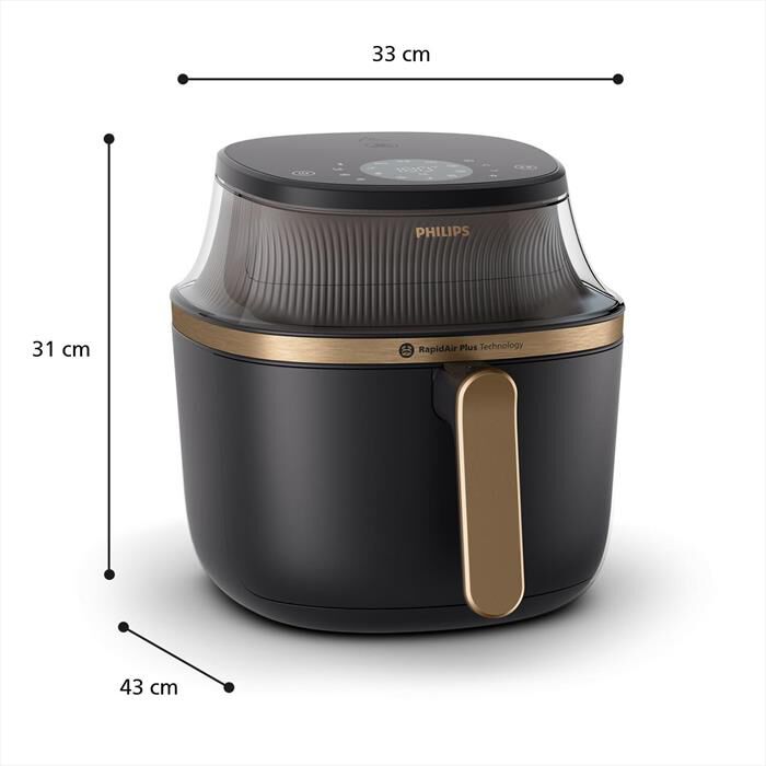 PHILIPS - Friggitrice aria AIRFRYER SERIE 3000 6.2L NA332/00-Nero