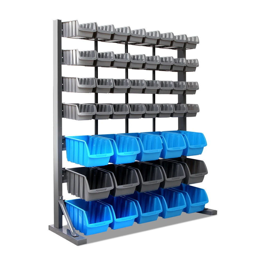 47-Bin Storage Rack, Free-Standing Steel, 124kg Capacity