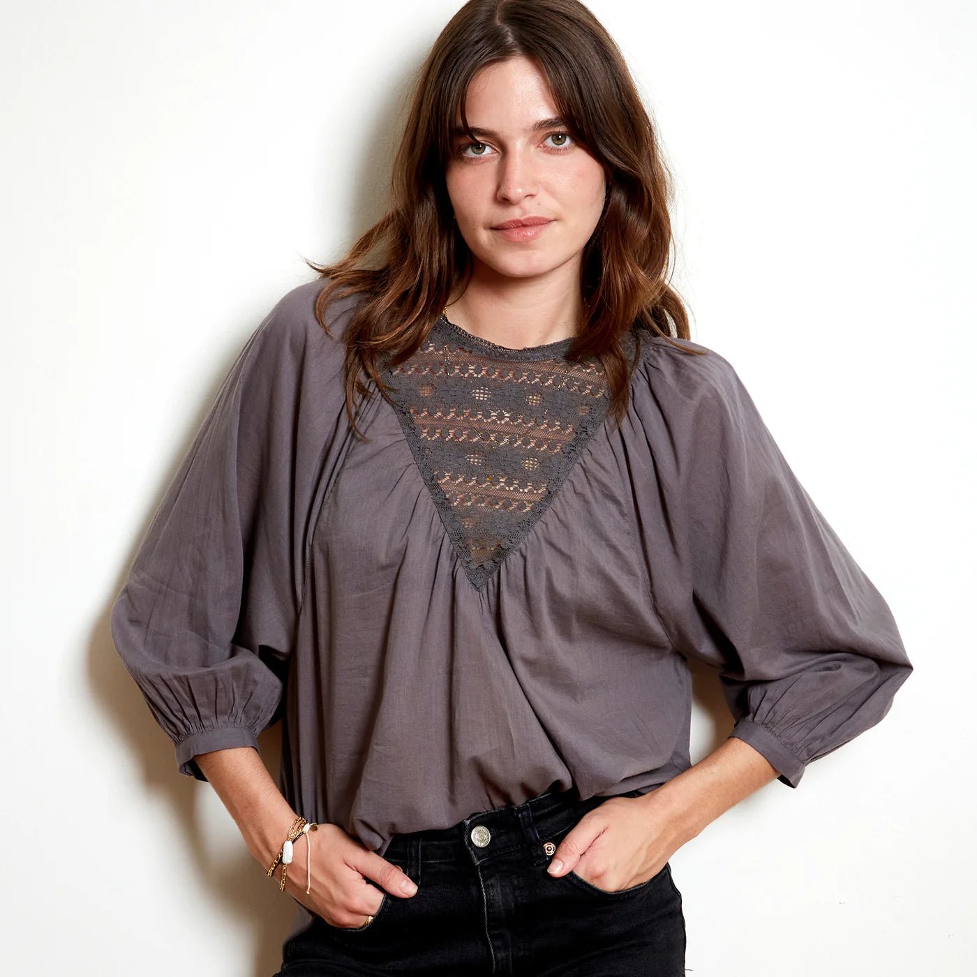 Denim Light Lace Tee‌