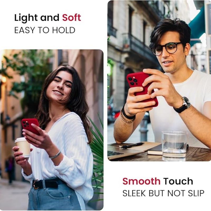 CASEOLOGY Silicone Upgraded [Camera Protection] Phone Case with [2 Screen Protectors]