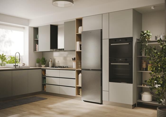 CANDY - Frigorifero combinato CNCQ2T618EX Classe E 355 lt-Stainless steel