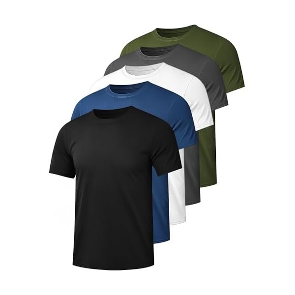 1 5 pack mesh workout shirts for men dry fit gym shirts quick dry athletic short sleeve t shirt moisture wicking