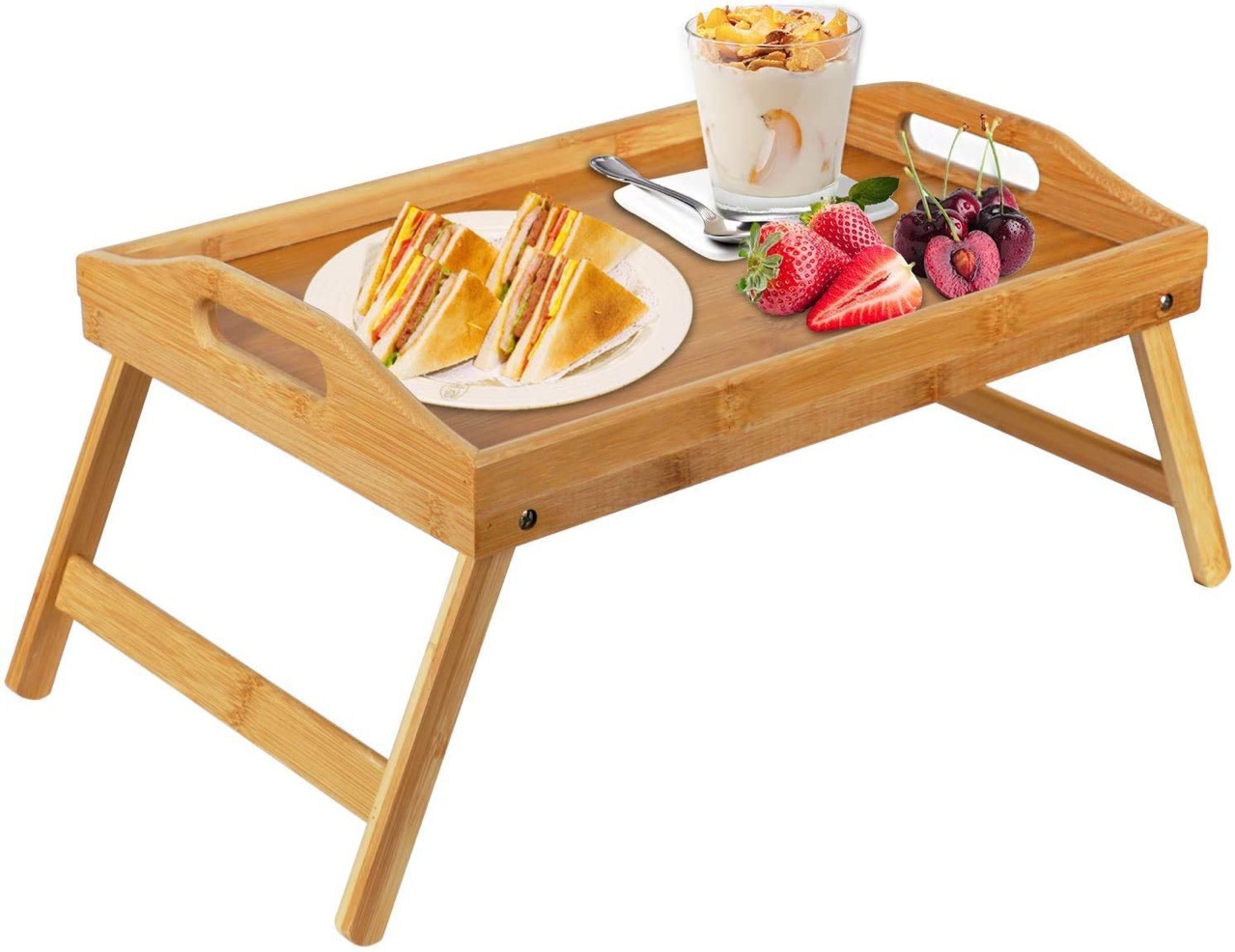 Bamboo foot tray breakfast tray fruit folding bed rectangular Japanese teahouse hotel tray