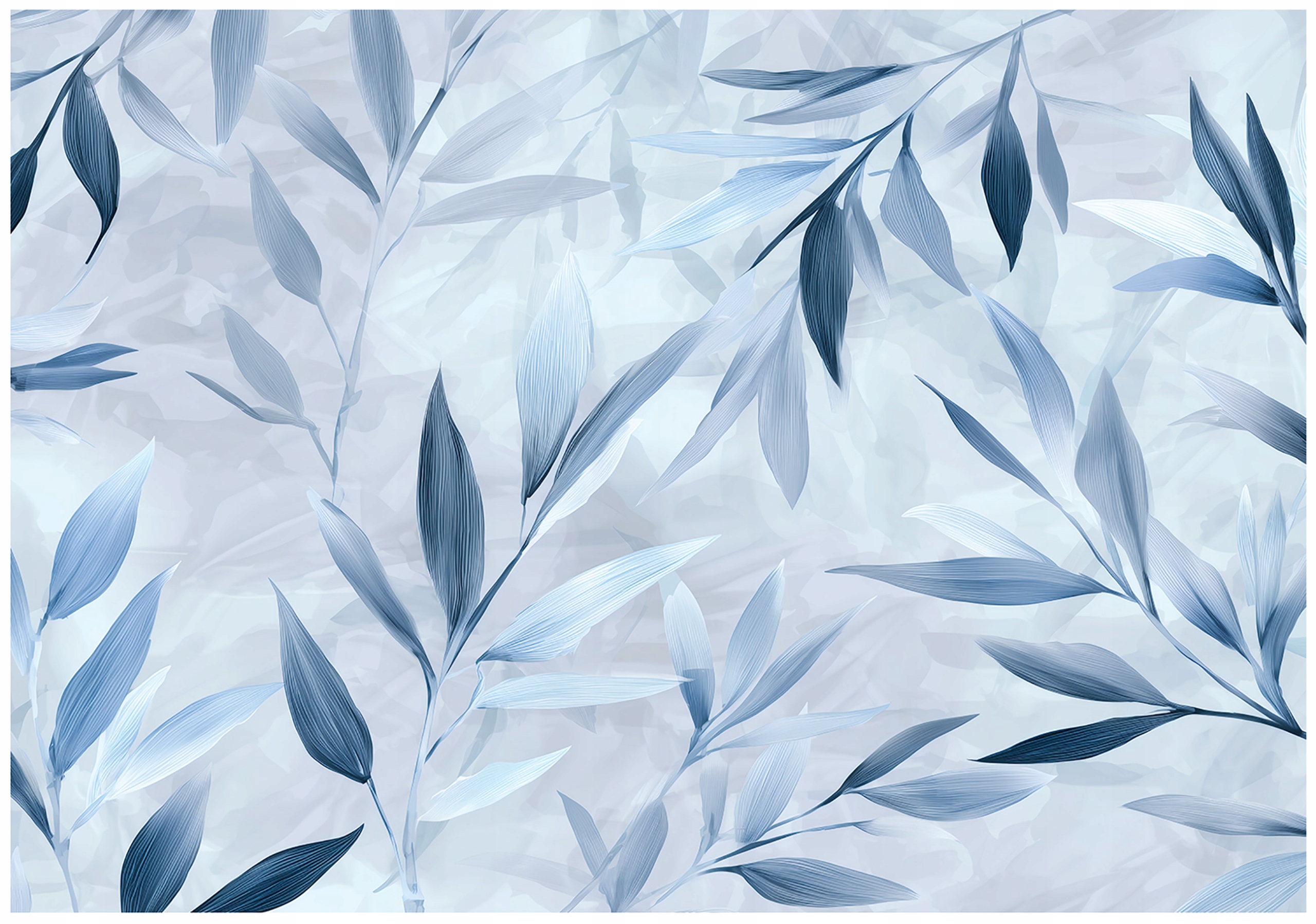 Abstract leaves wall mural for bedroom or living room, non-woven wallpaper,