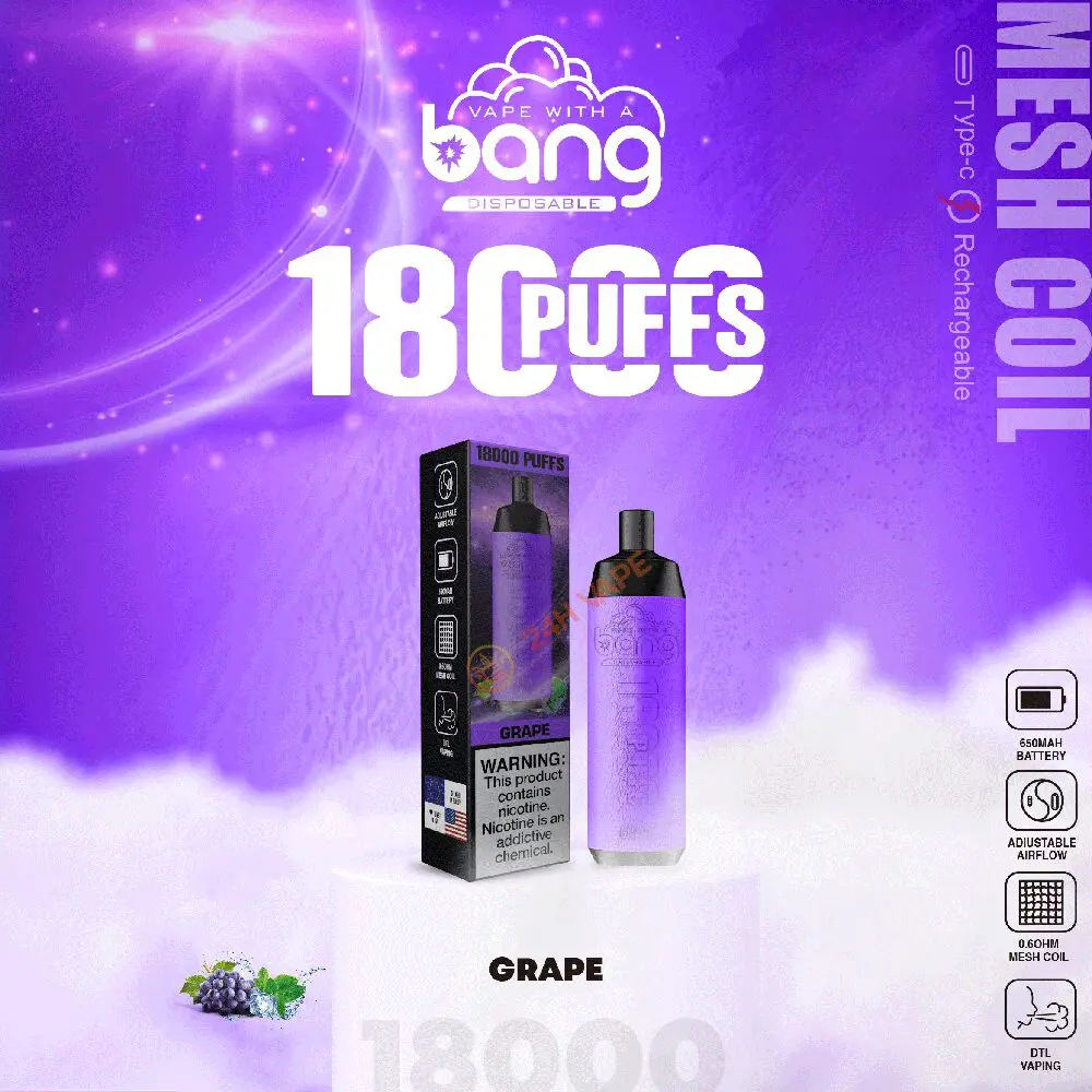 （3 pieces）Bang Crown Bar 18000 Puffs 0% 2% 3% 5% Nicotine Leather Disposable Vape Pen