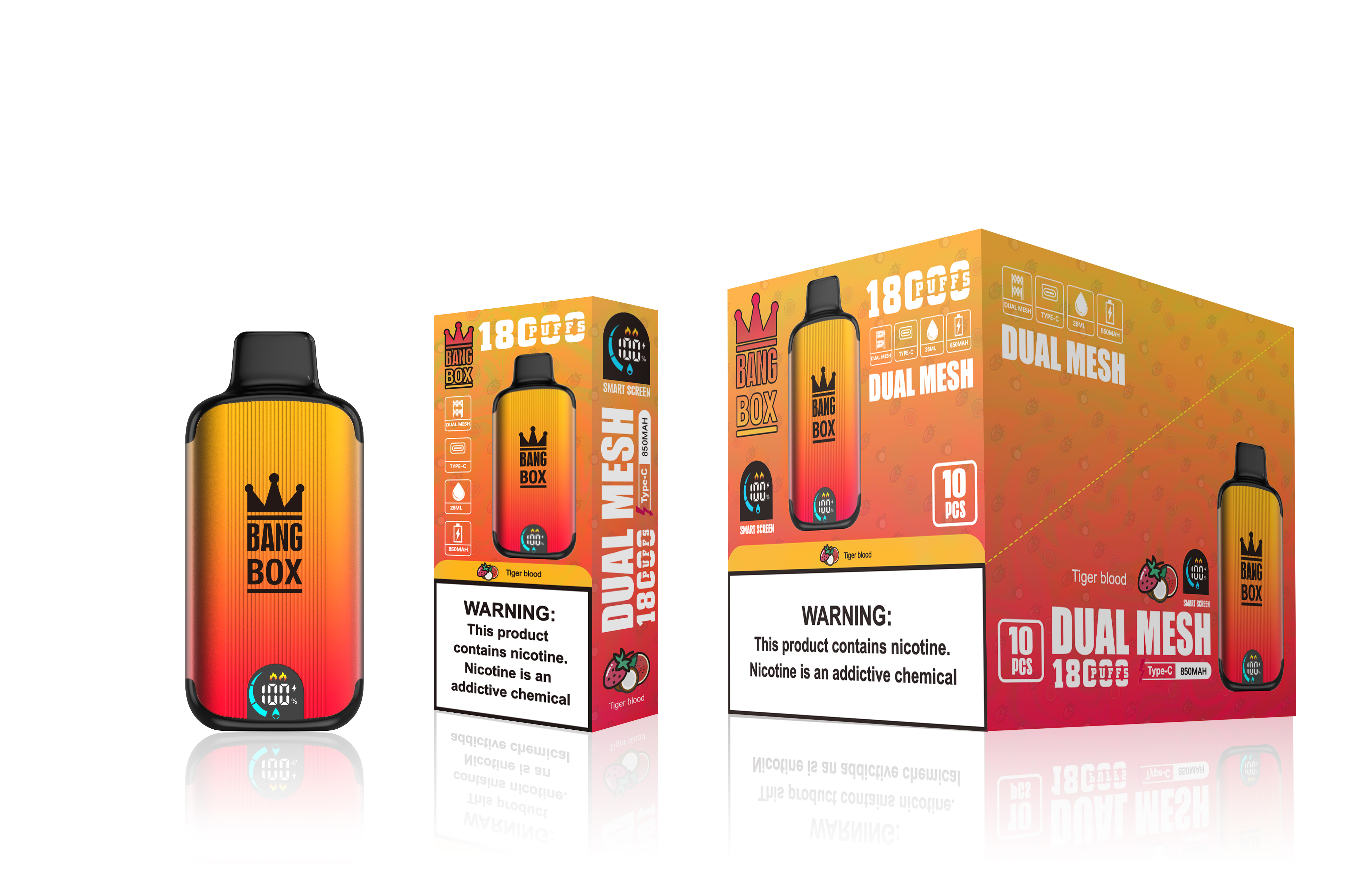 （3 pieces）Bang Box 18000 Puffs New Product LED Display Disposable Vape